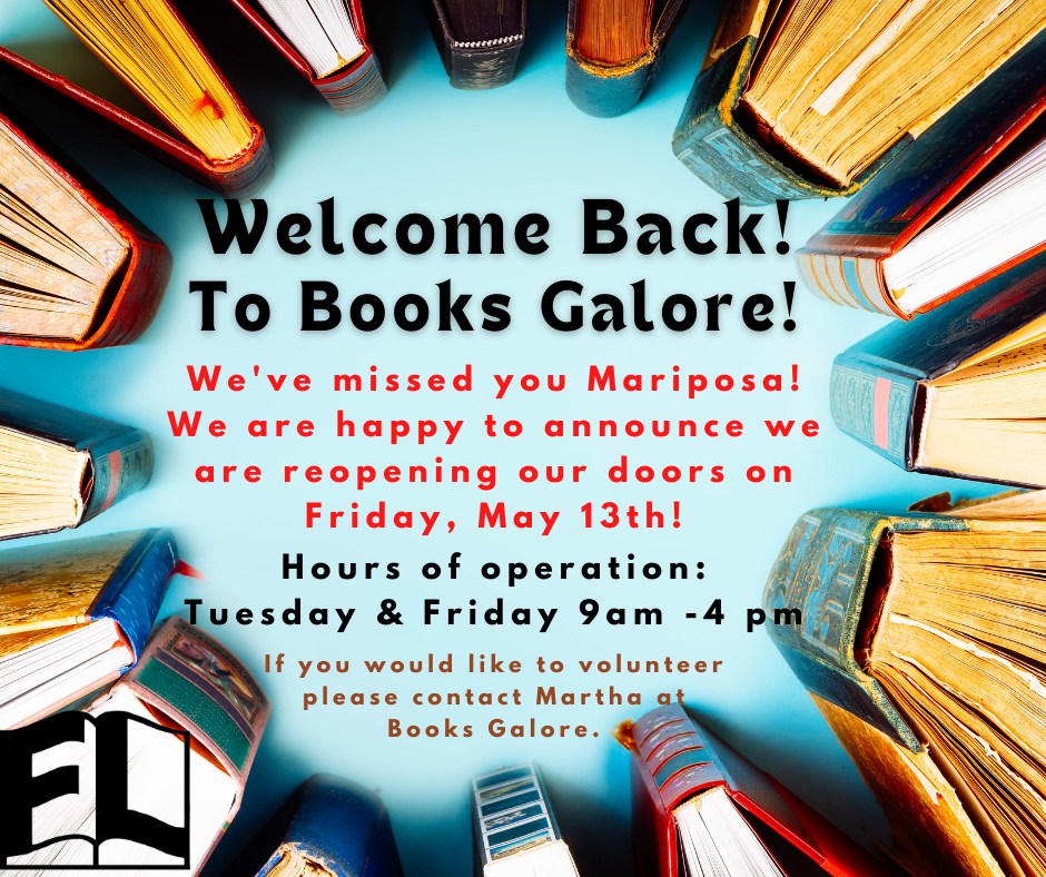 Books Galore book store Mariposa County Friends of the Library